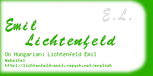 emil lichtenfeld business card